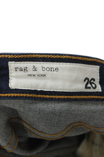 Rag & Bone Womens Skinny Ankle Jeans Dark Blue High Rise Size 26