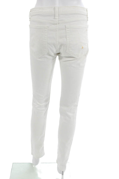 Rag & Bone Jean Womens Skinny White Jeans Mid Rise 29 Inseam Size 26