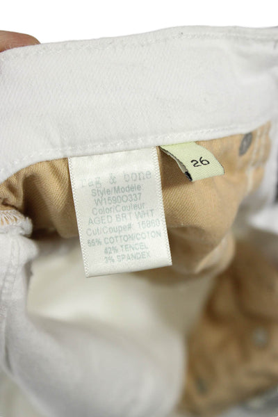 Rag & Bone Jean Womens Skinny White Jeans Mid Rise 29 Inseam Size 26