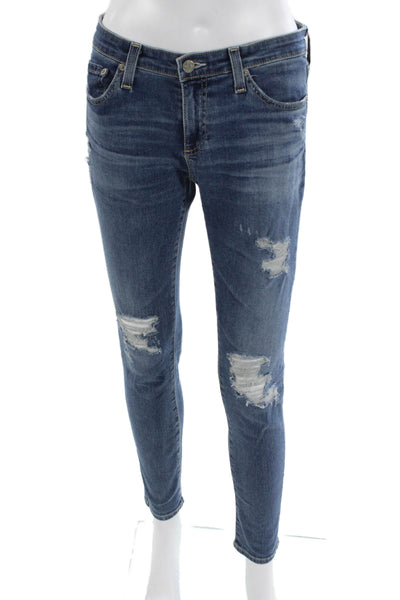 AG Adriano Goldschmied Women Ankle Skinny Dark Blue Jeans Size 27