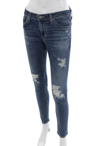 AG Adriano Goldschmied Women Ankle Skinny Dark Blue Jeans Size 27