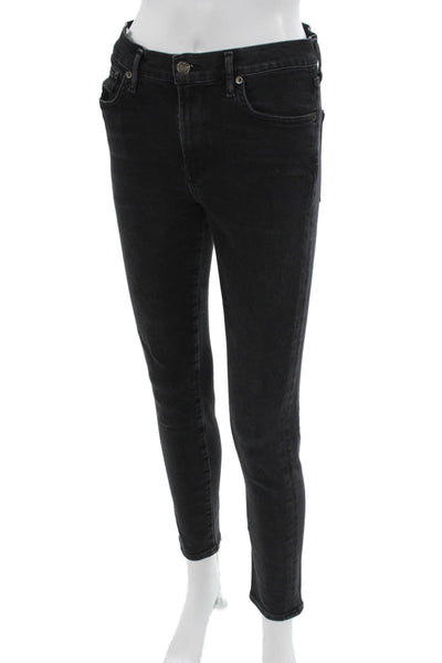 Agolde Womens Ankle Skinny Black Jeans High Rise Size 28