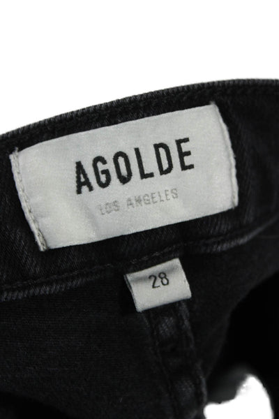 Agolde Womens Ankle Skinny Black Jeans High Rise Size 28
