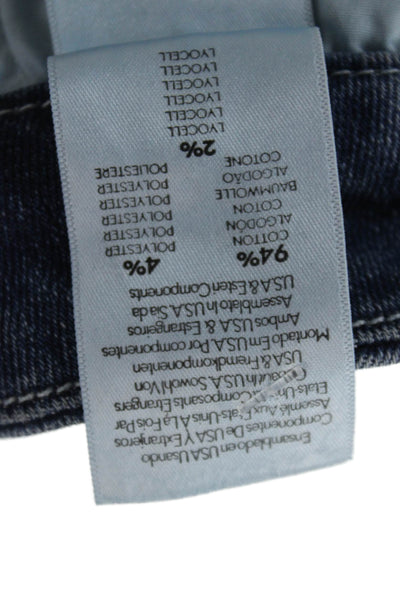 Mother Women Skinny Ankle Cropped Jeans Blue Mid Rise Button Size 26