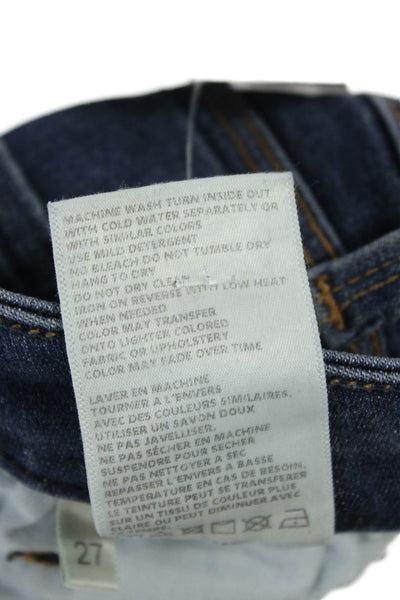 L'Agence Women Skinny Ankle Jeans Dark Blue High Rise Button Size 27