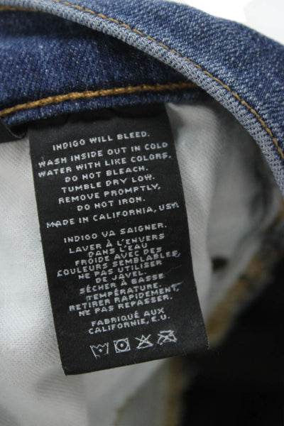 J Brand Women Ankle Skinny Jeans Blue Mid Rise Button Size 27