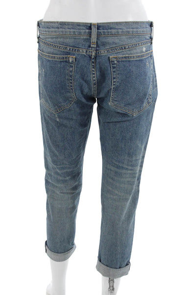 Rag & Bone Jean Womens Boyfriend Cropped Blue Jeans Size 26