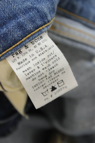 Rag & Bone Jean Womens Boyfriend Cropped Blue Jeans Size 26