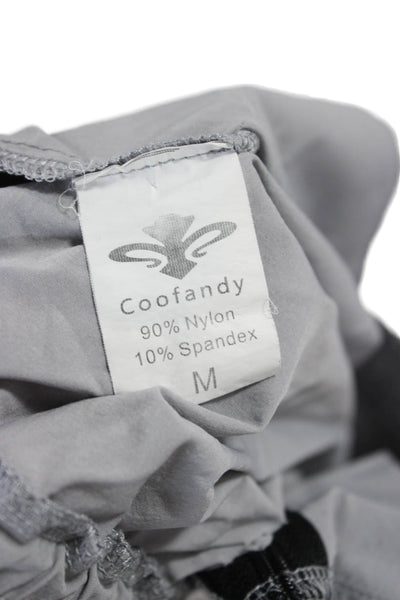 Coofandy Mens Beach Gray Drawstring Nylon Spandex Shorts Size M