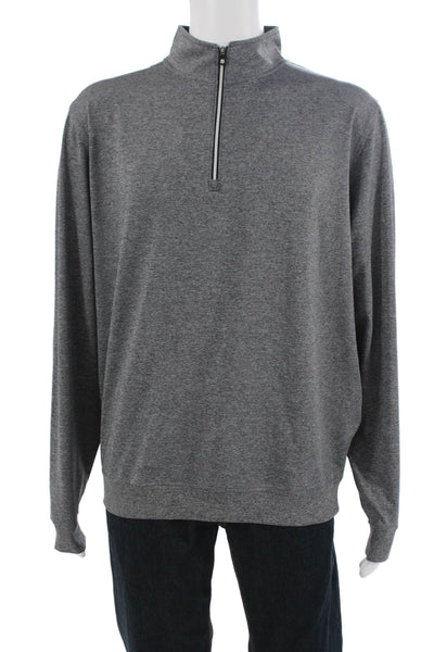 FJ Mens Stand-Up Jacket Gray Zip Nylon Spandex Sports Long Sleeve Size L