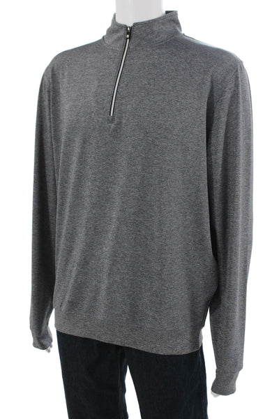 FJ Mens Stand-Up Jacket Gray Zip Nylon Spandex Sports Long Sleeve Size L