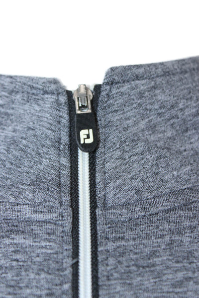 FJ Mens Stand-Up Jacket Gray Zip Nylon Spandex Sports Long Sleeve Size L