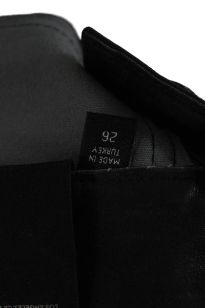 J Brand Women Biker Ankle Lamb Leather Jeggings Black Size 26