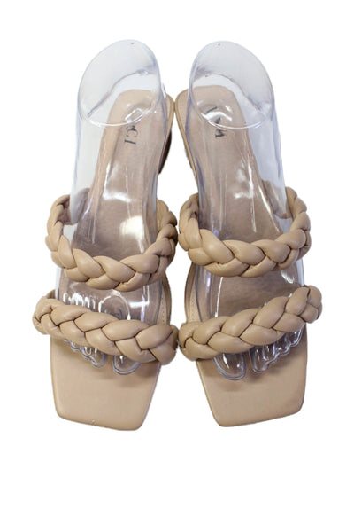 Vici Womens Leather Braided Straps Slide On Sandals Beige Size 40 10