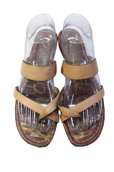 Sam Edelman Womens Leather Bernice Thong Sandals Brown Size 9.5 Medium