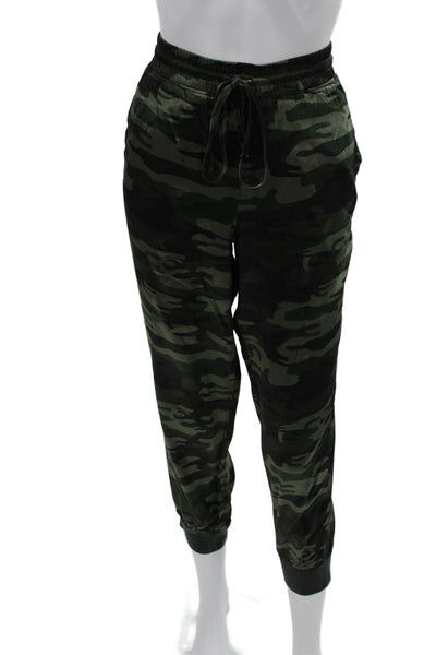 Sanctuary Women Jogger Sweatpants Green Camo Drawstring Size M