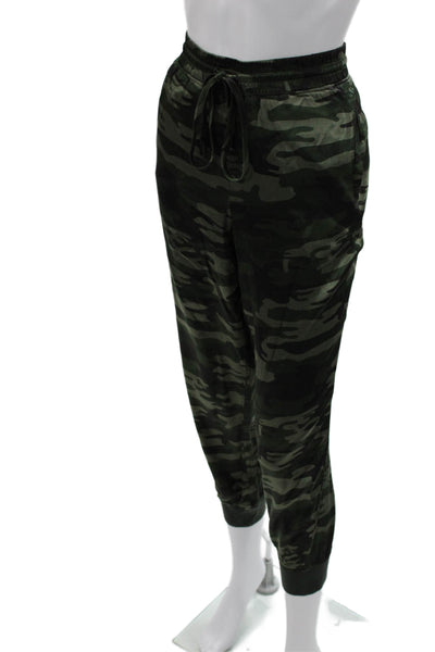 Sanctuary Women Jogger Sweatpants Green Camo Drawstring Size M