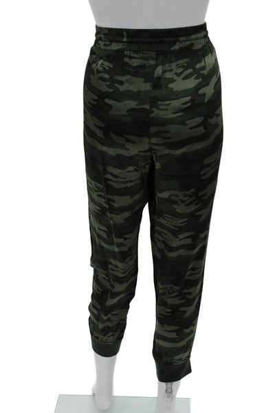 Sanctuary Women Jogger Sweatpants Green Camo Drawstring Size M