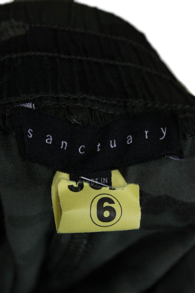 Sanctuary Women Jogger Sweatpants Green Camo Drawstring Size M