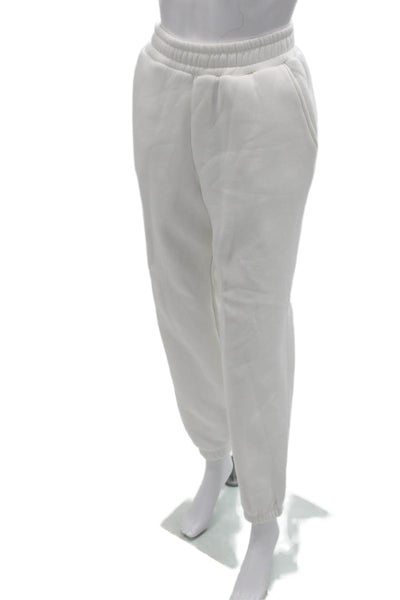 Bazilika Unisex Jogger Sweatpants White Viscose Cotton Size M