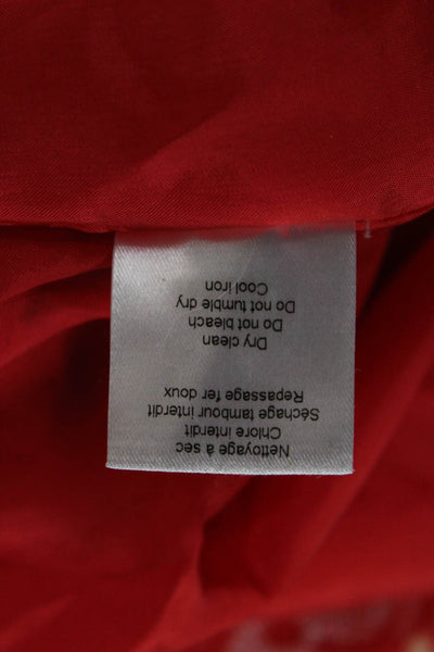 Roseanna Womens Red High Neck Butterfly Long Sleeve Blouse Viscose Silk Size 40