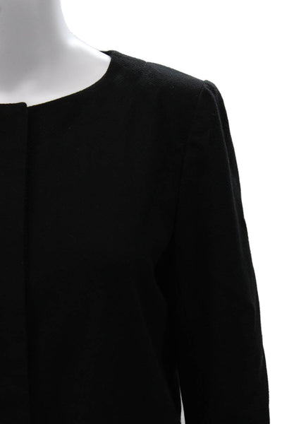 Vanessa Seward Women Designer Black Blazer Long Sleeve Button Front Size 42