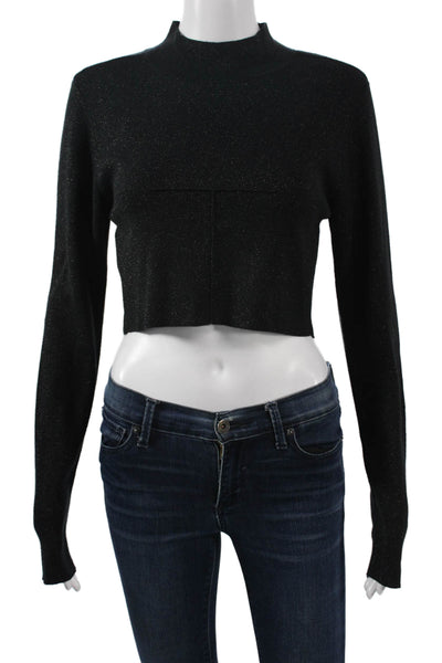 Ksubi Unisex Pullover Sweater Black Mock Neck 90s Long Sleeve Size M