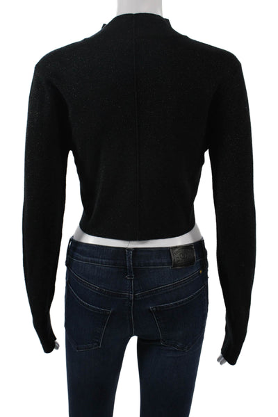 Ksubi Unisex Pullover Sweater Black Mock Neck 90s Long Sleeve Size M