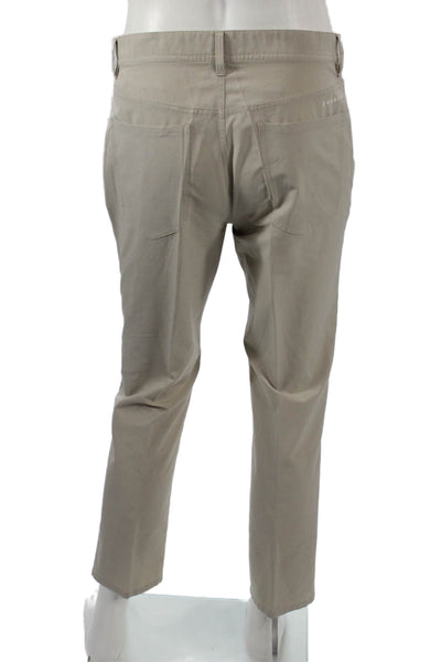 Dunning Mens Chino Pants Beige Polyester Button Size 32