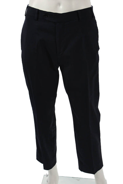 Brooks Brothers Mens Ankle Dress Pants Dark Blue Nylon Classic Size 34