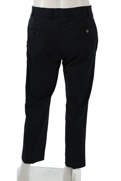 Brooks Brothers Mens Ankle Dress Pants Dark Blue Nylon Classic Size 34