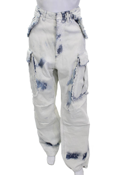 Dark Park Unisex Cargo Pants White 70% Cotton 30% Nylon Size 27