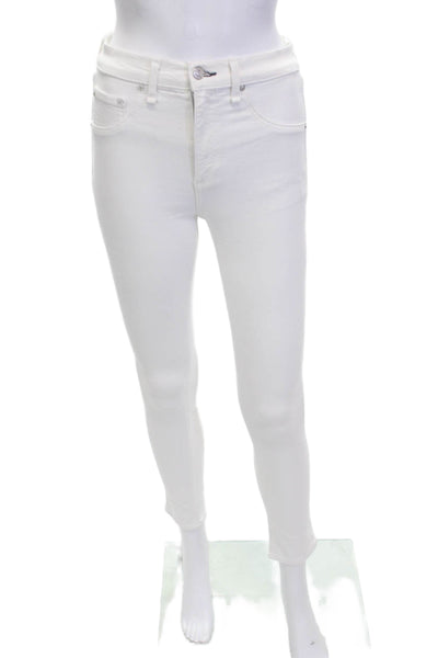 Rag & Bone Jean Womens Ankle Skinny Jeans White Low Rise Size 26