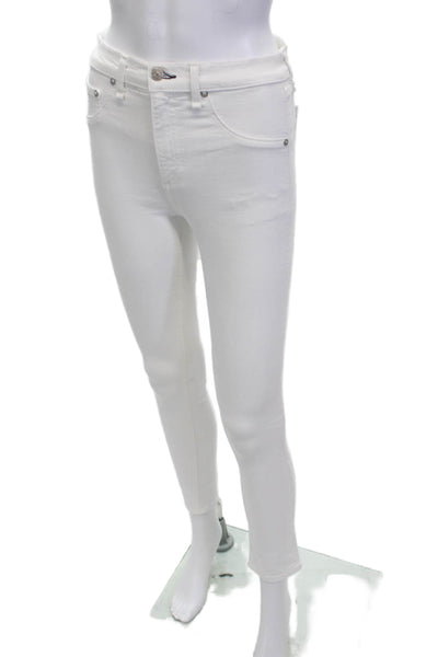 Rag & Bone Jean Womens Ankle Skinny Jeans White Low Rise Size 26