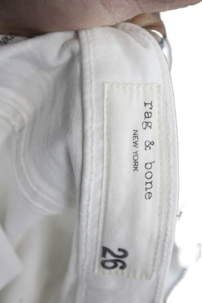 Rag & Bone Jean Womens Ankle Skinny Jeans White Low Rise Size 26