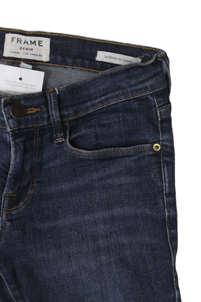Frame Denim Women Skinny Dark Blue Jeans Button Size 26