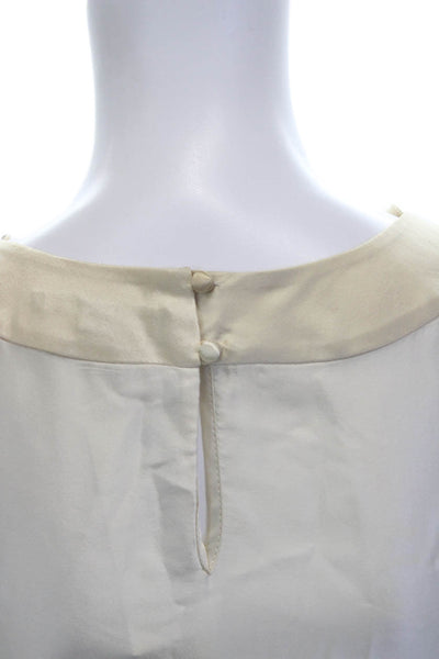 Teenflo Womens Beige Sleeveless High Neck Blouse 88% Lyocell Size 8