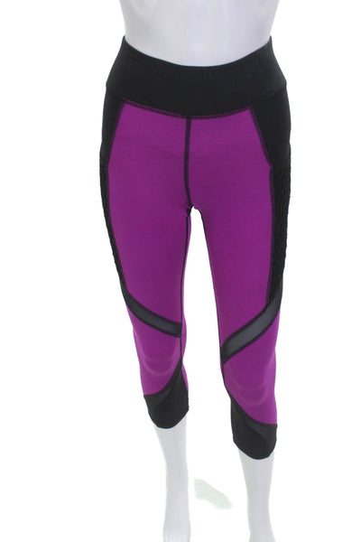 Michi Women Black Capri Leggings Nylon Spandex Size XS