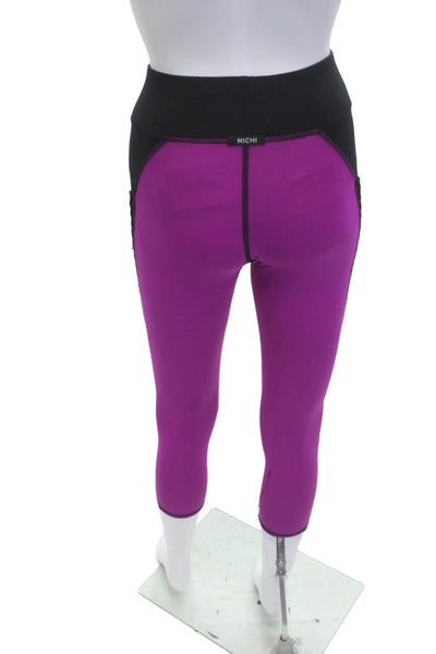 Michi Women Black Capri Leggings Nylon Spandex Size XS