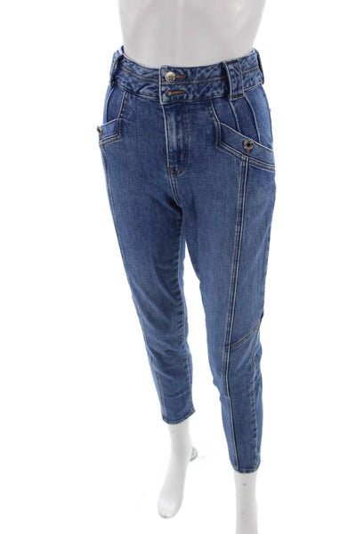 Derek Lam 10 Crosby Women Cropped Tapered Ankle Jeans Blue Size 24