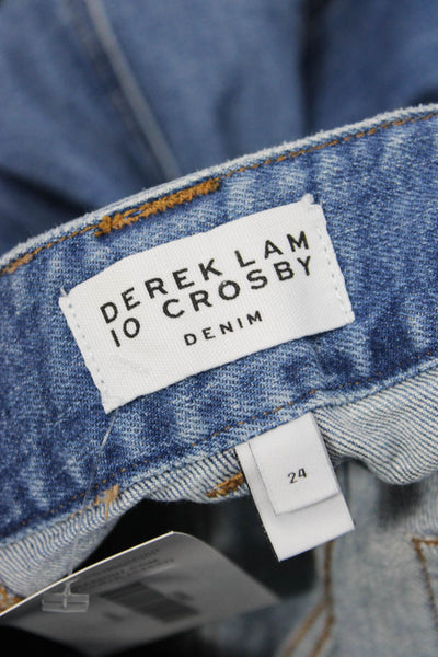 Derek Lam 10 Crosby Women Cropped Tapered Ankle Jeans Blue Size 24