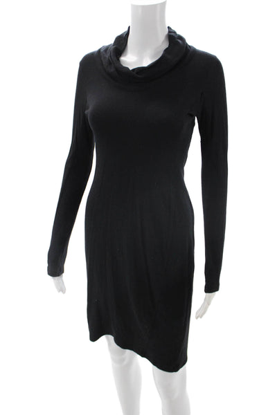 James Perse Womens Sheath Sweater Dress Black Turtleneck Long Sleeve Size 3