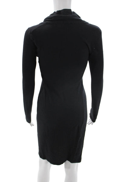 James Perse Womens Sheath Sweater Dress Black Turtleneck Long Sleeve Size 3