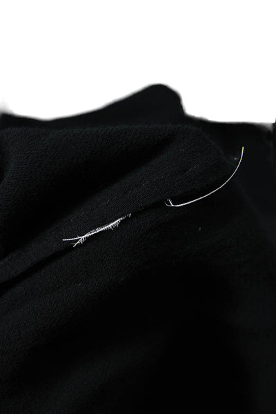 Vince Women Black Basic V-Neck Long Sleeve Blouse 100% Cotton Size 6