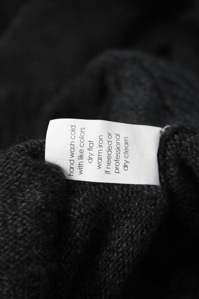 27 Miles Unisex Dark Gray Full Zip Cashmere Cardigan Graphic Print Size 1
