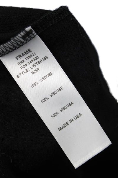 Frame Womens Black Viscose Tie Neck Blouse Classic Fall Size M