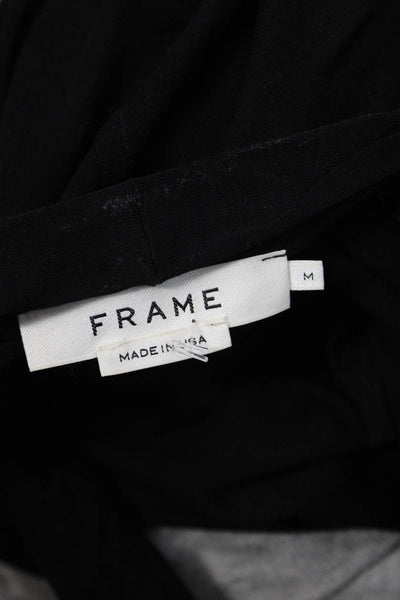Frame Womens Black Viscose Tie Neck Blouse Classic Fall Size M