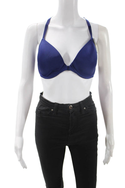 Wacoal Women's Lace Trim Adustable Strap Full Coverage Bra Blue Size 34DD