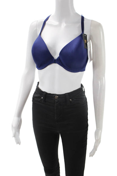 Wacoal Women's Lace Trim Adustable Strap Full Coverage Bra Blue Size 34DD