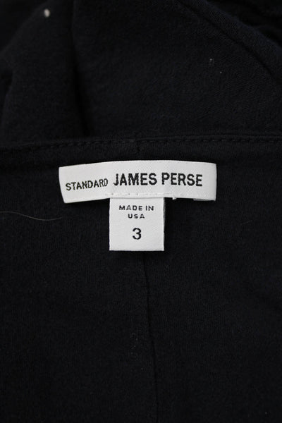 Standard James Perse Women Black Mid Calf Short Sleeve Cotton Dress Size 3